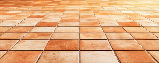 Poster - Floor abstract background concept. A detailed view of tiled floor showcasing warm colors and textured patterns.