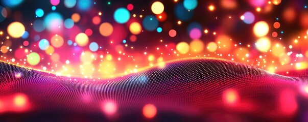 Poster - Dots abstract background idea. Colorful abstract background with luminous bokeh effects and vibrant hues.