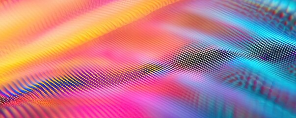 Poster - Dots abstract background idea. Vibrant abstract waves of colors creating a dynamic digital background.