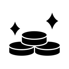 Poster - Coin icon in glyph style