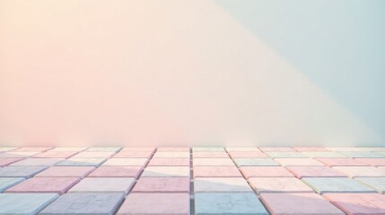 Aufkleber - Pastel-Colored Tiles and a Soft Wall Background for Design Projects