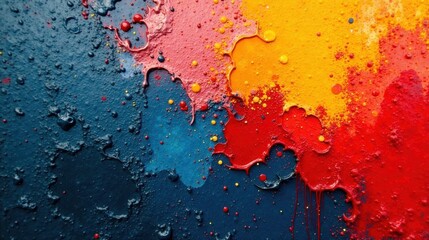 Poster - Abstract Colorful Paint Splashes A Vibrant Textured Background