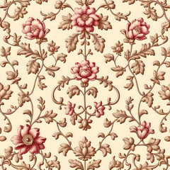 Wall Mural - seamless pattern with flowers