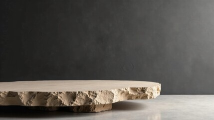 Aufkleber - Rustic Stone Platform Against a Dark Grey Background Ideal for Product Display