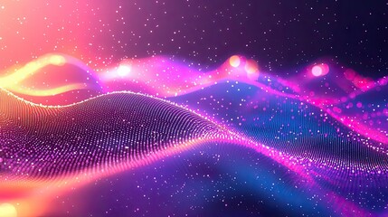 Aufkleber - Dots abstract background idea. Colorful abstract waves with sparkles create a vibrant background for digital projects.