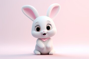 Wall Mural - Cute baby rabbit background figurine cartoon mammal.