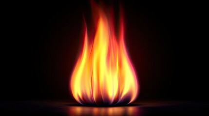 Poster - Fire abstract background concept. Abstract depiction of flames, showcasing vibrant colors and movement in darkness.