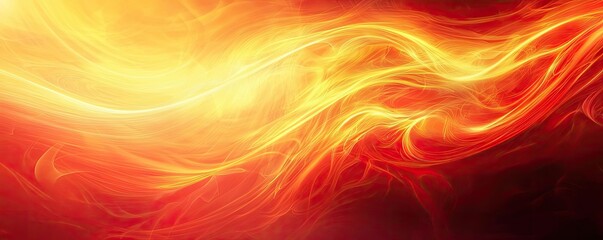 Poster - Fire abstract background concept. Abstract fiery background with vibrant orange and red swirling patterns of light.
