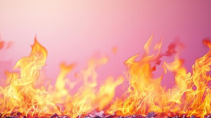 Poster - Fire abstract background concept. Vibrant flames dancing against a soft, pastel background, symbolizing heat and energy.