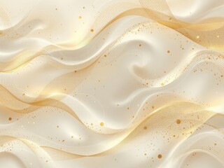 Poster - Elegant swirling gold and white abstract background with glittering accents