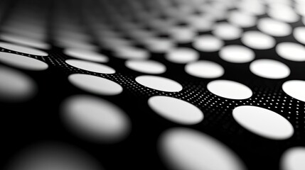 Poster - Dots abstract background idea. Modern black and white abstract pattern with circular shapes creating a dynamic visual.