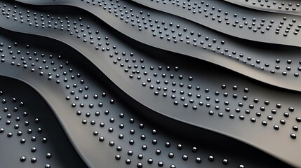 Poster - Dots abstract background idea. Close-up of a modern textured surface with waves and raised dots, showcasing architectural design.