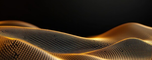Aufkleber - Dots abstract background idea. Abstract golden waves create a mesmerizing and elegant digital background.