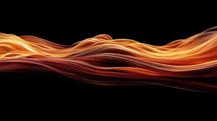 Poster - Fire abstract background concept. Vibrant and dynamic flow of colorful wave patterns on a dark background.