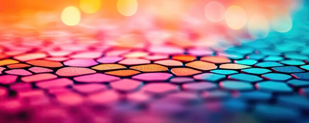 Poster - Floor abstract background concept. An abstract colorful texture with vibrant hues and geometric patterns in a blurred layout.
