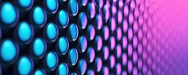 Poster - Dots abstract background idea. Abstract colorful pattern with blue and purple circles on a dark background.