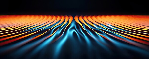 Poster - Floor abstract background concept. Abstract wave patterns in vibrant blue and orange hues create a captivating visual.