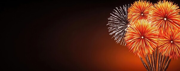 Aufkleber - Chinese new year fireworks concept. Vibrant fireworks illuminate the night sky in a celebration of color and joy.