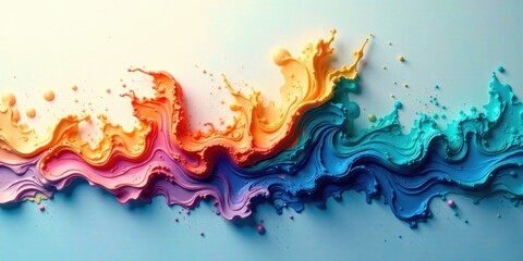 Poster - Abstract Colorful Fluid Swirls and Splashes A Vibrant Composition of Dynamic Paint