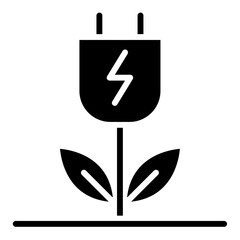 Wall Mural - Electricity from plant icon in glyph style