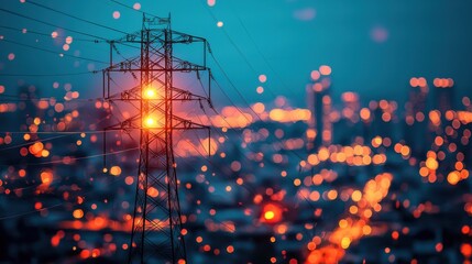 Aufkleber - Harnessing a glowing futuristic energy source in urban landscapes a conceptual standard for sustainable power