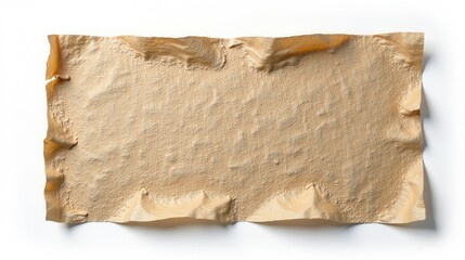 Leinwandbilder - A Textured Beige Paper Scrap with Irregular Edges and Wrinkled Surface Ideal for Backgrounds and Designs