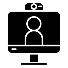 Sticker - Online Meeting icon in glyph style