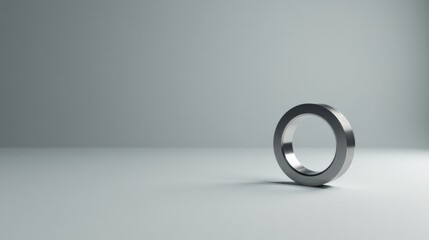 Aufkleber - A Brushed Metal Ring on a Neutral Background, Representing Simplicity and Modern Design