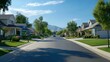 © Puttipong - A sunny suburban street showing a friendly neighborhood with well-kept homes and a welcoming atmosphere.