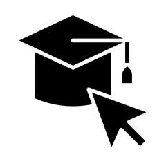 Wall Mural - Online education icon in glyph style