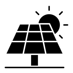 Sticker - Solar cell icon in glyph style