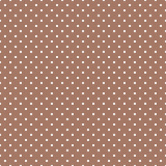 Wall Mural - Seamless mocha brown and white pixel polka dots pattern vector