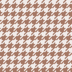 Wall Mural - seamless mocha brown and white pixel houndstooth pattern vector
