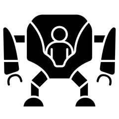 Poster - Robot icon in glyph style