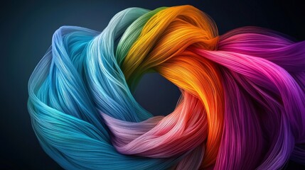 Aufkleber - Abstract tunnel with vibrant interwoven threads Abstract Tunnel Background Style
