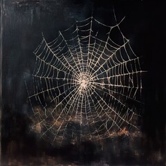 Wall Mural - intricate spiderweb: a dark and mysterious nature painting
