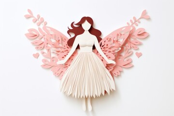 Poster - Angel craft art white background.