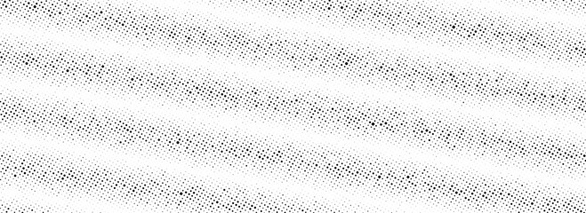 Aufkleber - Black rippled grit halftone texture. Grunge diagonal noise stripe pattern. Vanishing sandy grain gradation wallpaper. Dotted lined gradient background. Gritty pixel comic overlay backdrop. Vector