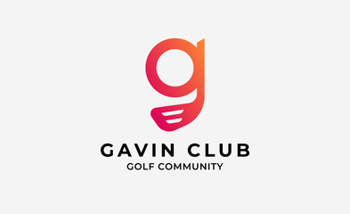 Monogram logo design initial G and Golf. Golf ball, golf stick and sport typography concept. Club and community template design. Club and community template design.