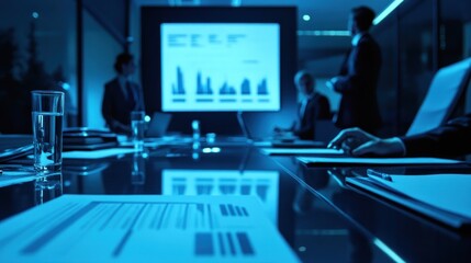 Poster - Late Night Business Meeting: Strategic Decisions Under Blue Light