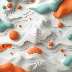 Poster - brooding abstract backdrop with a captivating pattern of pastel dots and serpentine lines forming a 