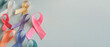 © SewcreamStudio - Colorful ribbons, world cancer day, World Autism Awareness Day concept
