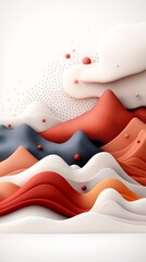 Poster - Stunning abstract pastel mountain landscapes featuring a dynamic wave of dotted and lined patterns across the serene minimalist surface  This captivating 3D digital art piece creates a dreamlike