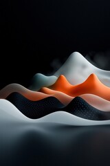 Poster - mesmerizing pastel toned abstract landscape composed of captivating wave like pattern of dots and li