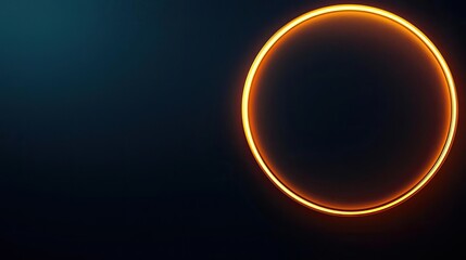 Poster - Gold abstract background concept. A vibrant orange circle against a dark background, perfect for abstract designs.