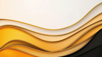 Aufkleber - Gold abstract background concept. Abstract waves in orange and black create a modern and elegant background design.
