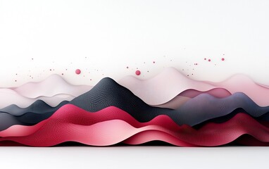 Poster - Stunning pastel patterned mountain landscape rendered in high 3D
