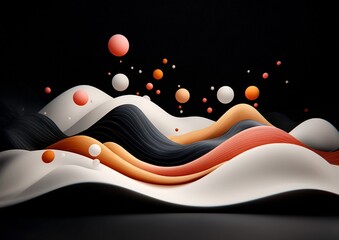 Poster - captivating digital artwork featuring a hypnotic arrangement of pastel colored dots and flowing undu