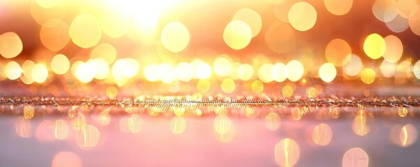 Poster - Gold abstract background concept. Abstract light bokeh effect creating a warm, dreamy atmosphere with a soft glow.