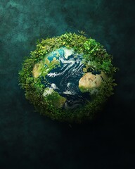 Aufkleber - Globe in green nature with Environment icon for ESG